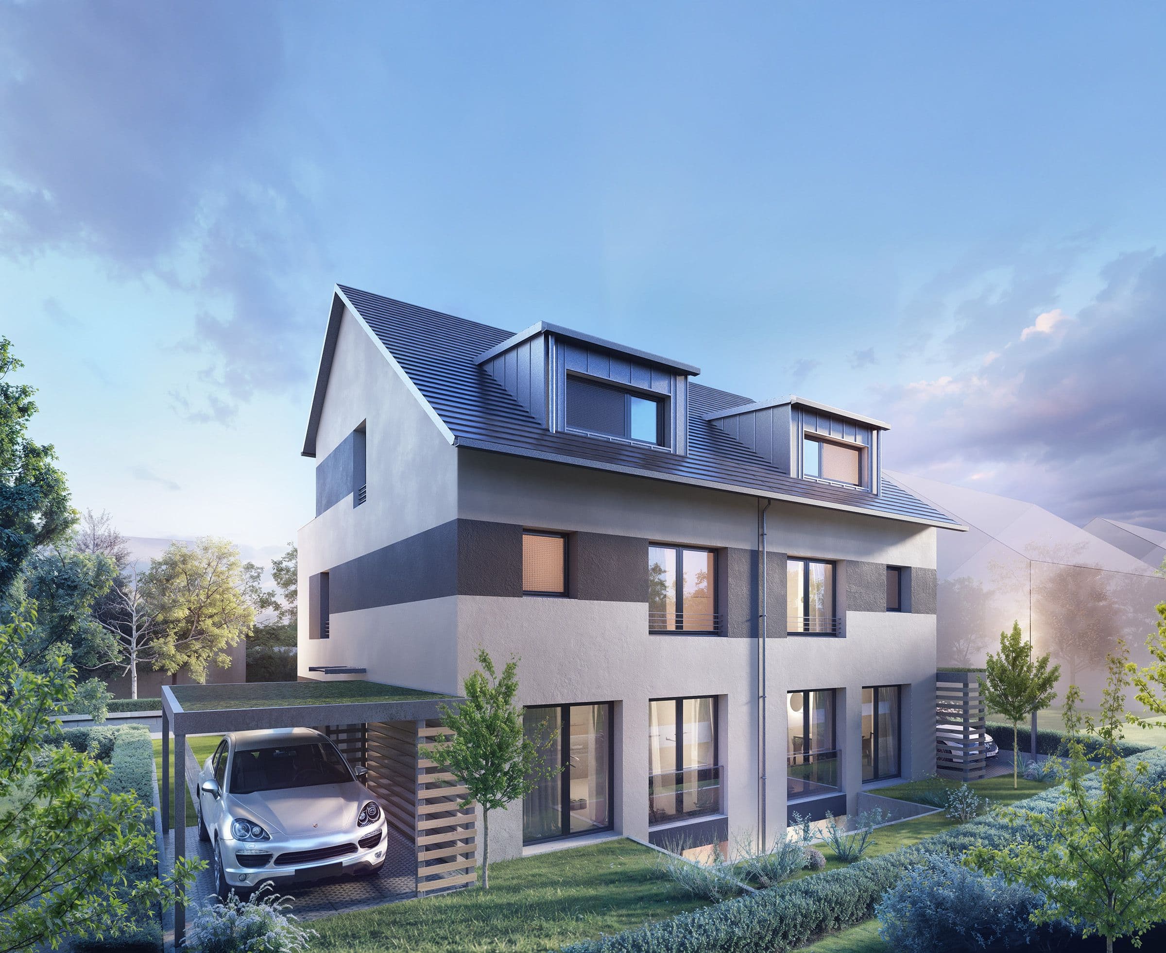 Doppelhaushälften Vaihingen, Honigwiesenstraße – Außenansicht